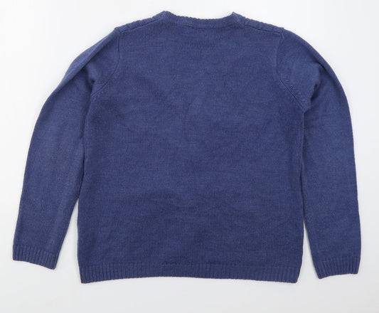 Womens UK Size 10 EWM Blue Cardigan Jumper