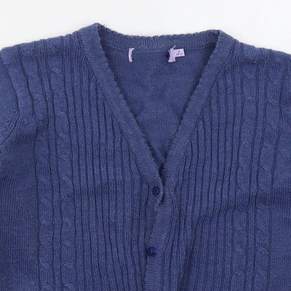 Womens UK Size 10 EWM Blue Cardigan Jumper