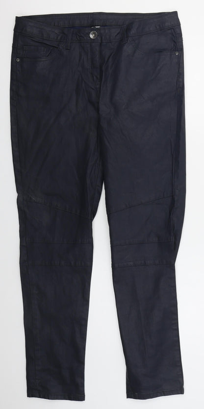 Up Fashion Womens Blue  Cotton Trousers  Size 16 L31.5 in Regular Button