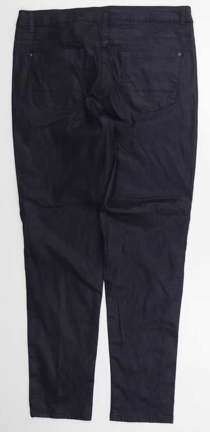 Up Fashion Womens Blue  Cotton Trousers  Size 16 L31.5 in Regular Button