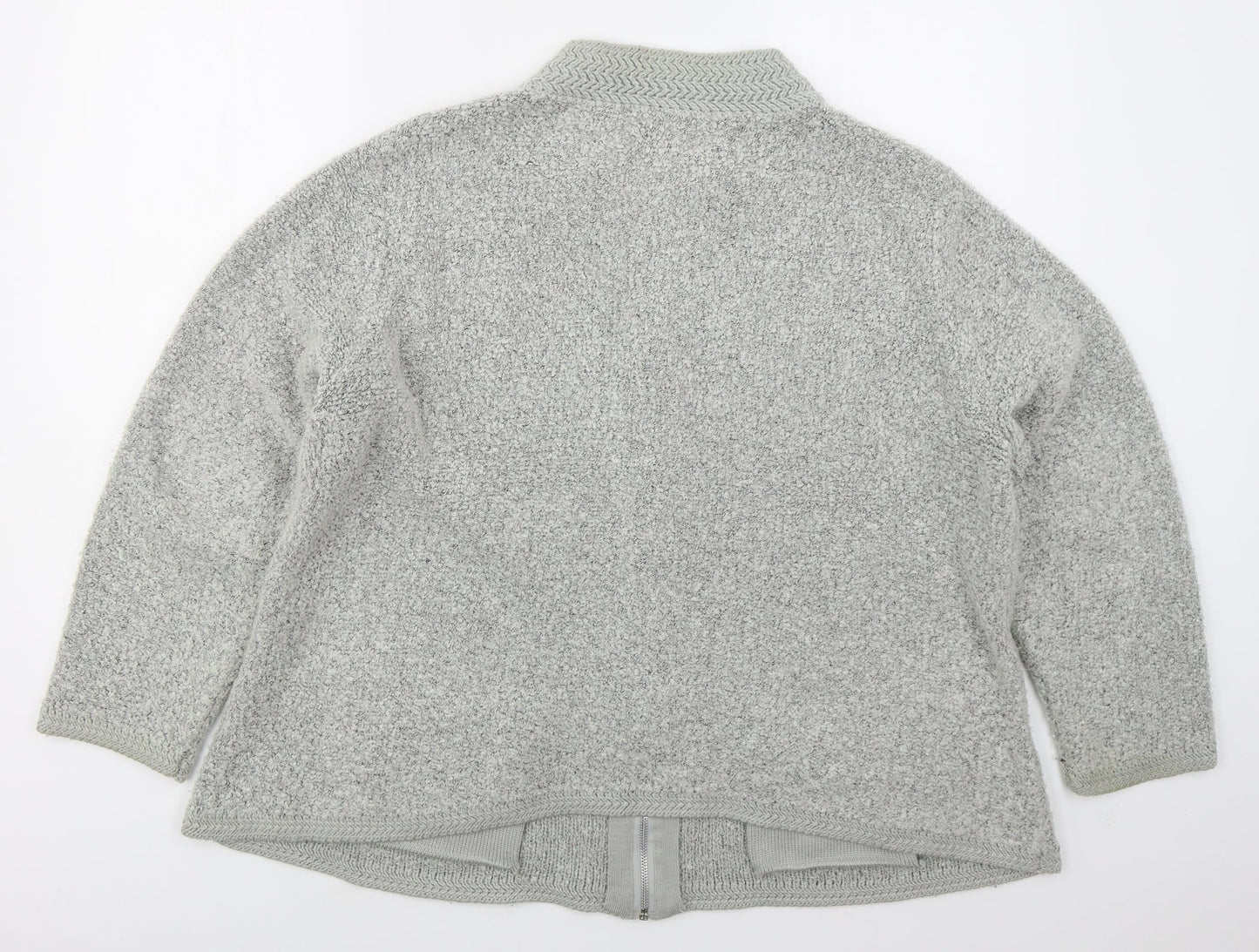 Womens UK Size M Bonmarché Grey Full Zip Jumper