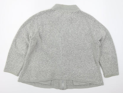 Womens UK Size M Bonmarché Grey Full Zip Jumper