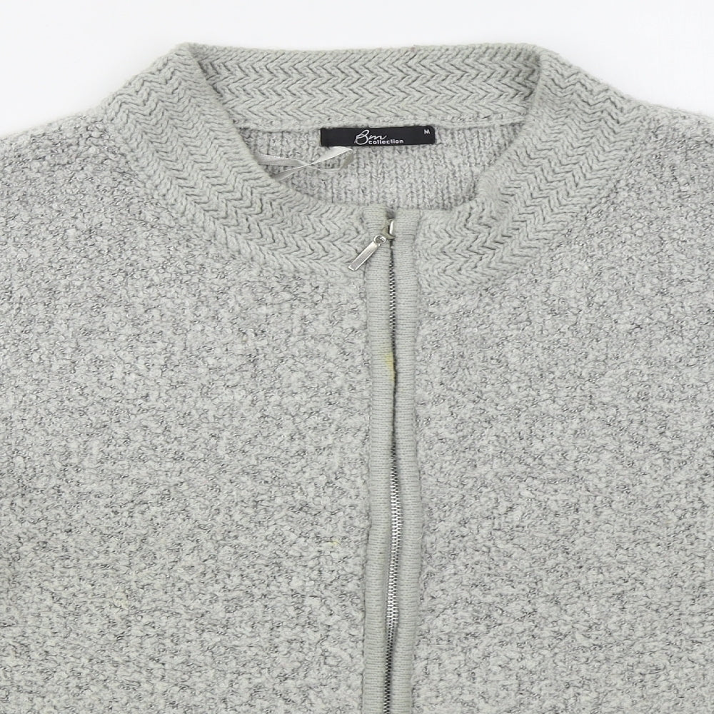 Womens UK Size M Bonmarché Grey Full Zip Jumper