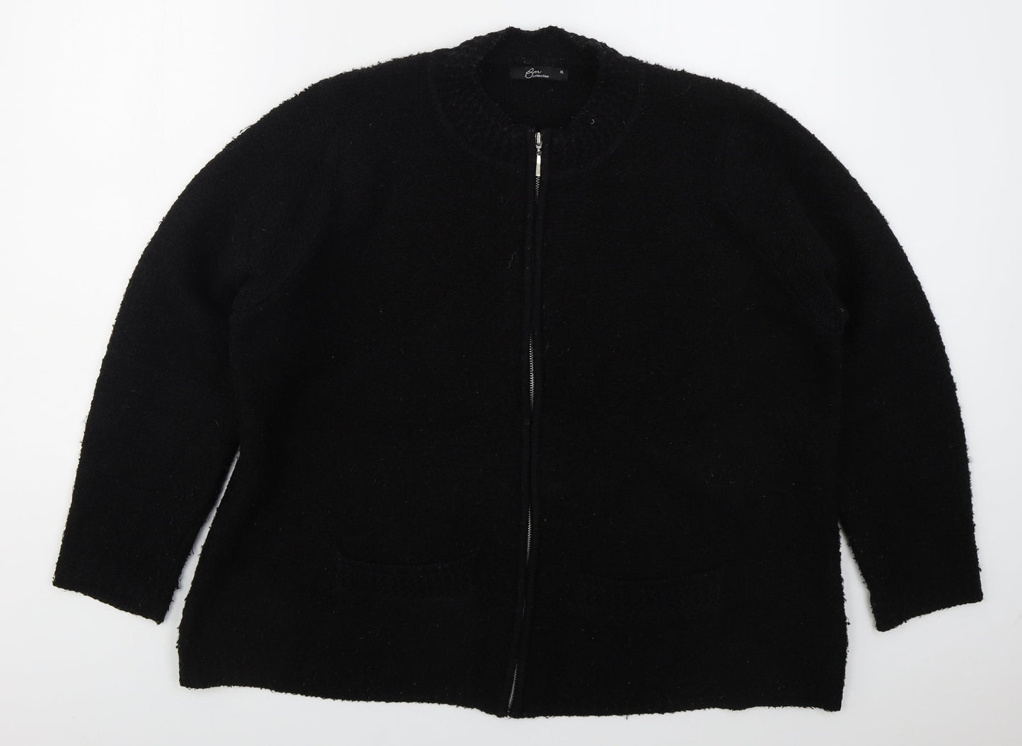 Womens UK Size XL Bonmarché Black Full Zip Jumper