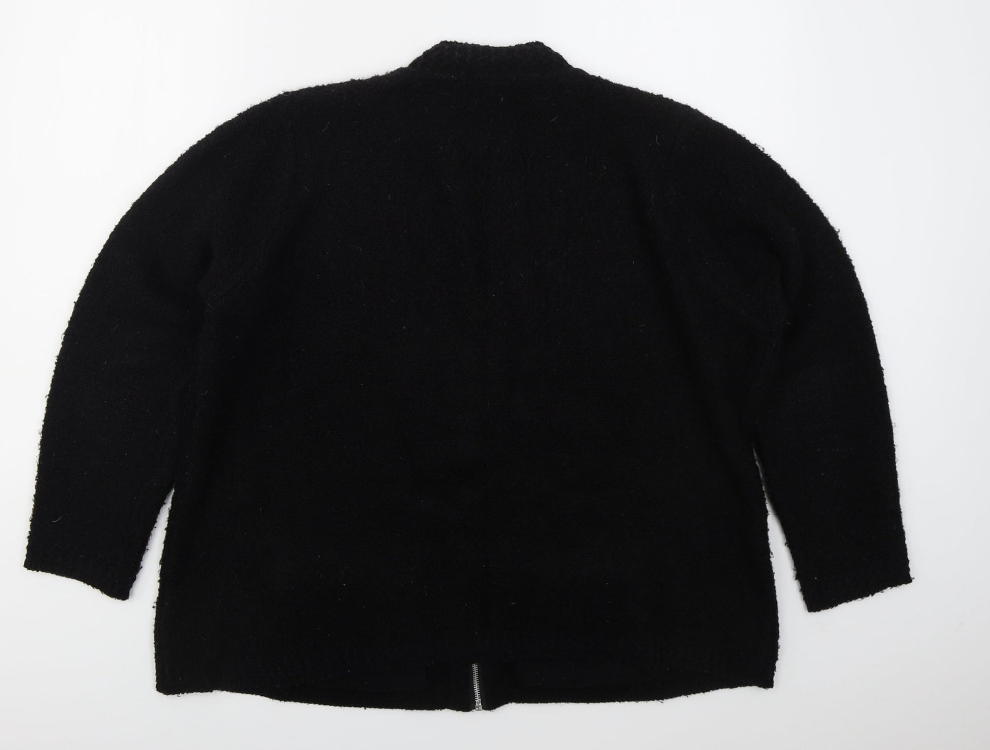 Womens UK Size XL Bonmarché Black Full Zip Jumper