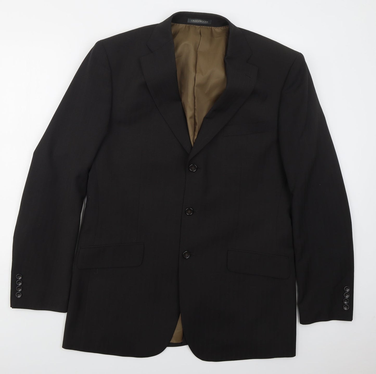 Mens UK Size 42 Greenwoods Regular Black Suit Jacket