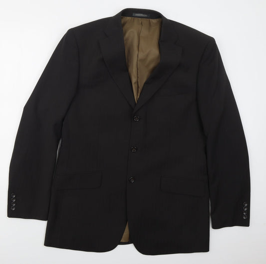 Mens UK Size 42 Greenwoods Regular Black Suit Jacket