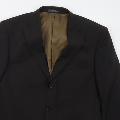 Mens UK Size 42 Greenwoods Regular Black Suit Jacket