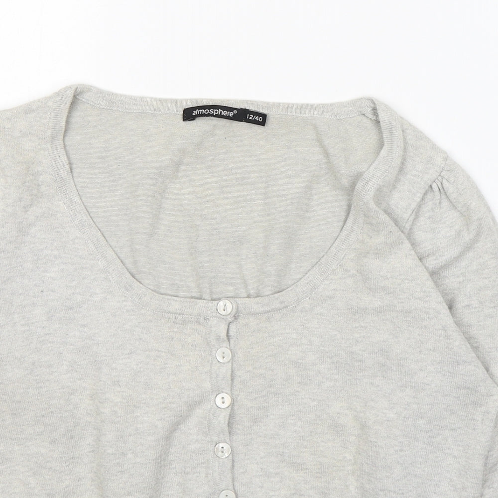 Womens UK Size 12 Atmosphere Grey Cardigan Jumper