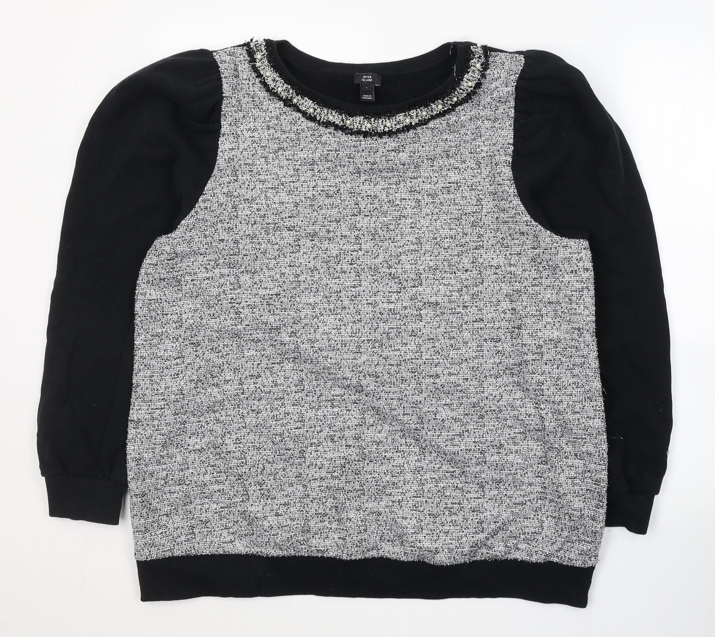 Womens UK Size L River Island Black Pullover Jumper