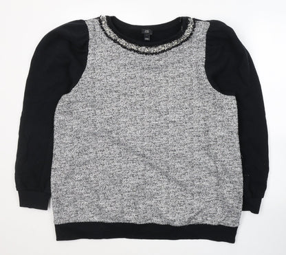 Womens UK Size L River Island Black Pullover Jumper