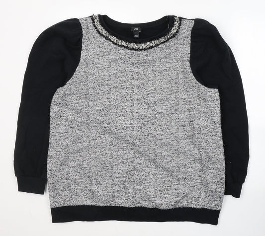 Womens UK Size L River Island Black Pullover Jumper