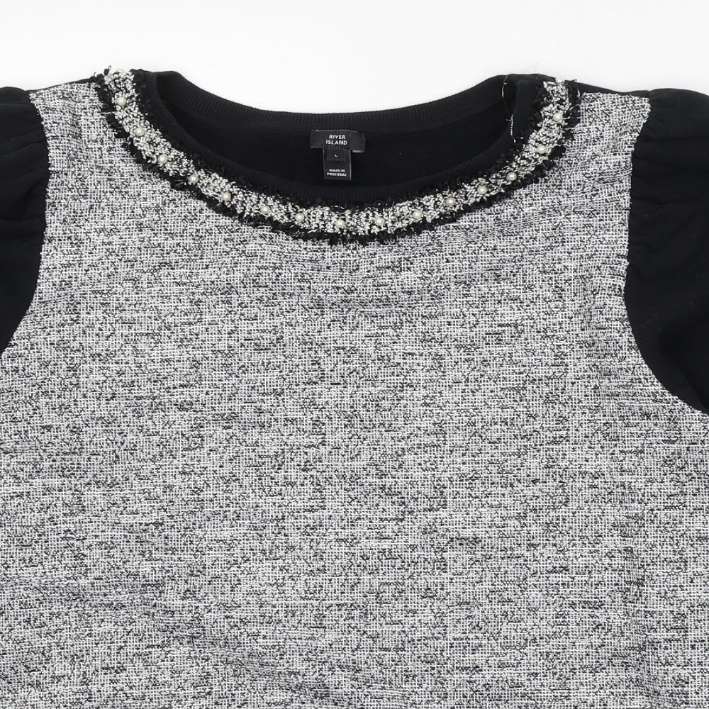 Womens UK Size L River Island Black Pullover Jumper