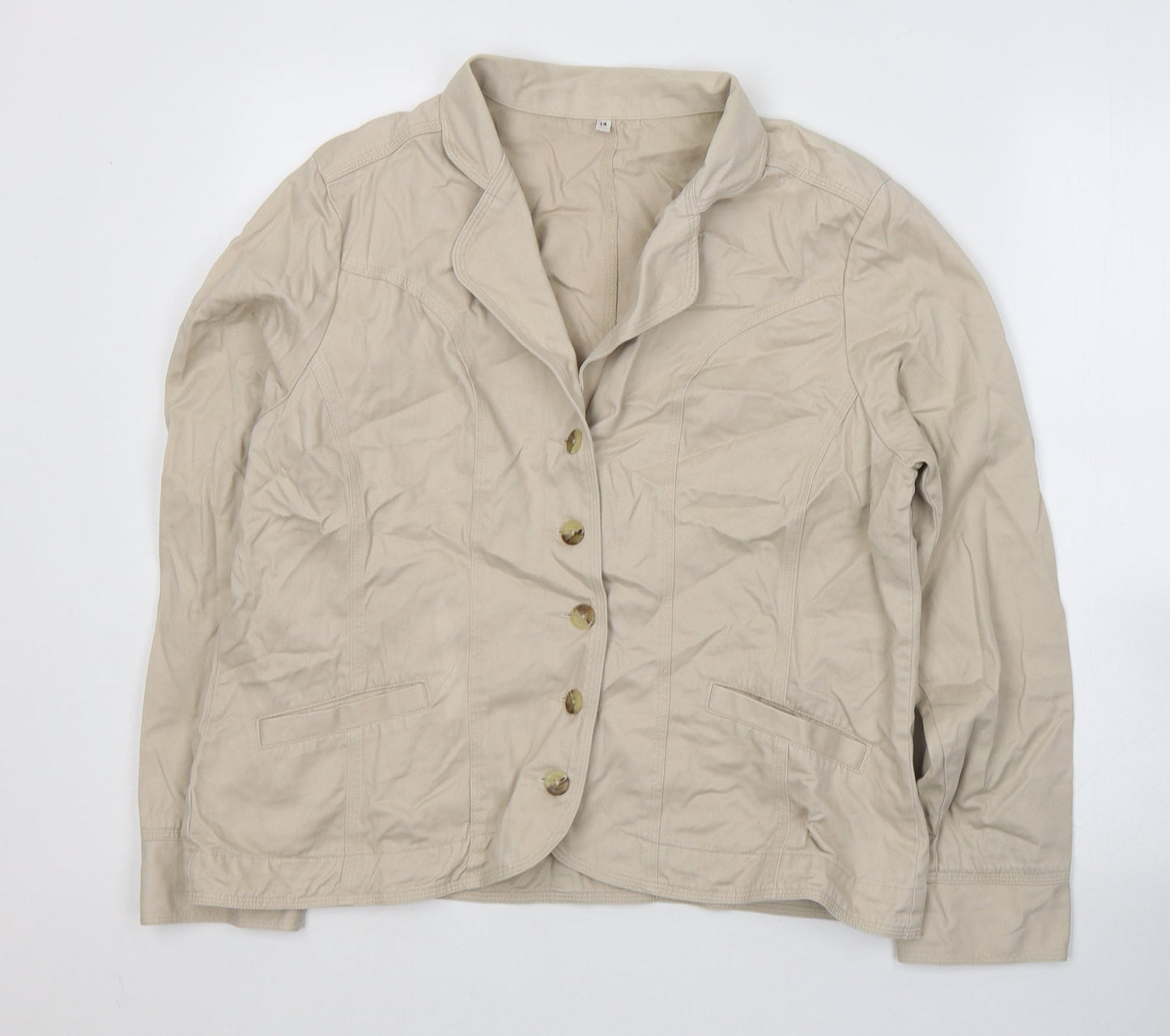 Womens UK Size 14 EWM Beige Trench Coat