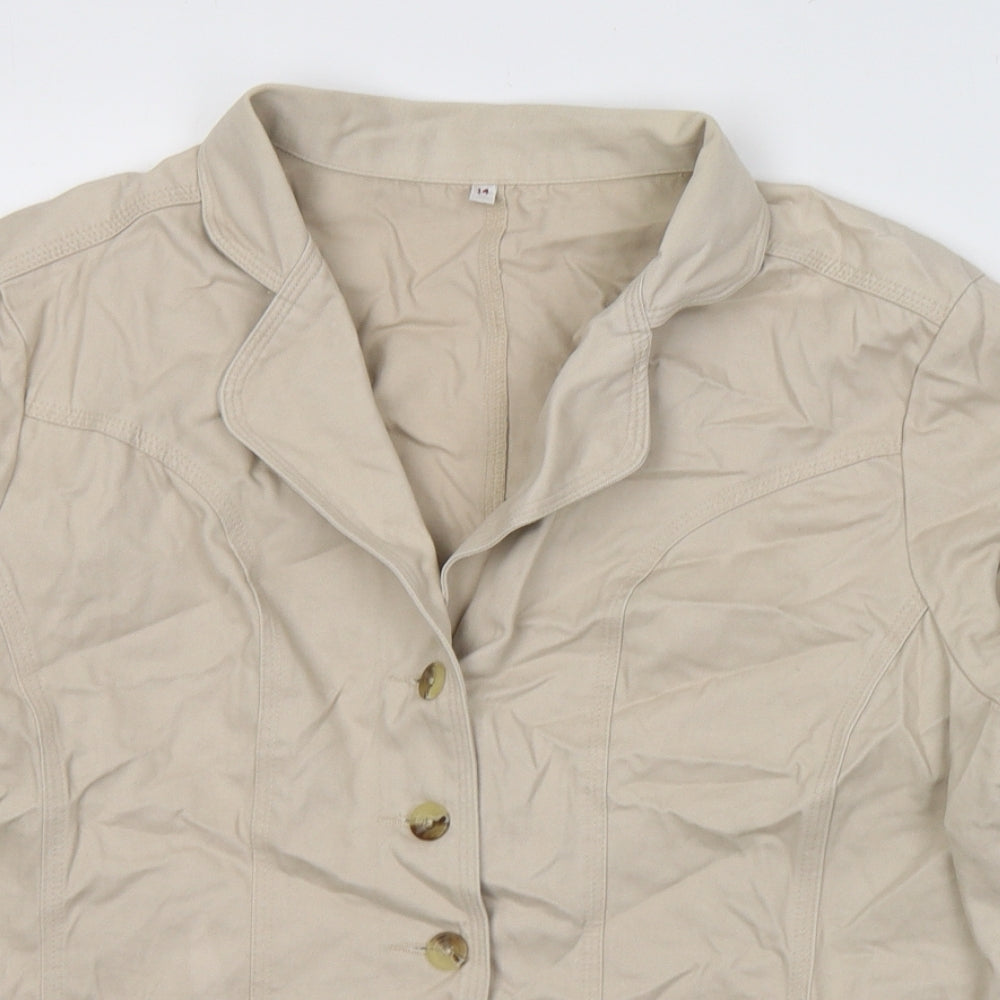 Womens UK Size 14 EWM Beige Trench Coat