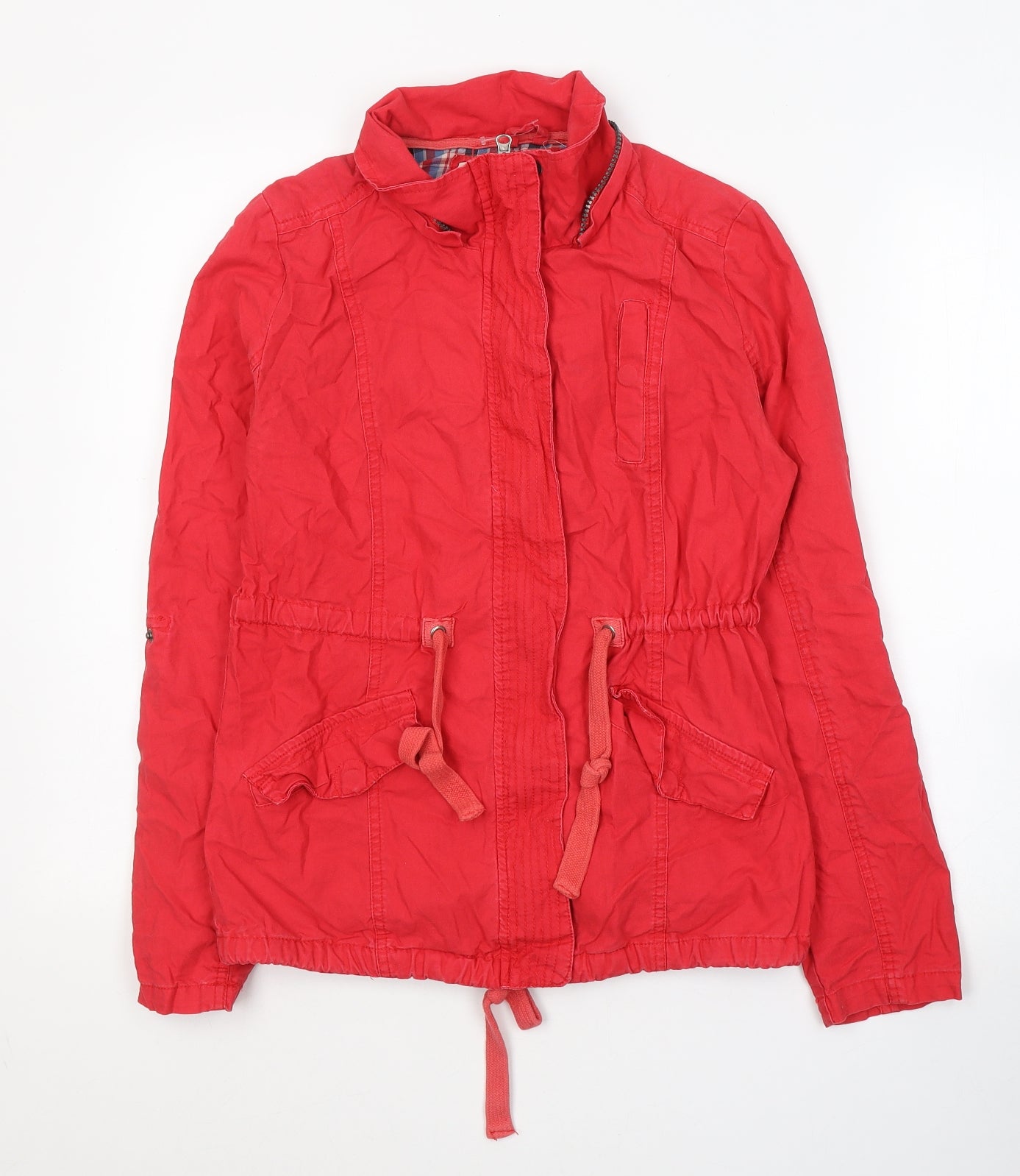 Denim & Co. Womens Red   Jacket Coat Size 10  Zip