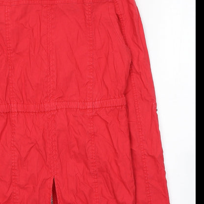 Denim & Co. Womens Red   Jacket Coat Size 10  Zip