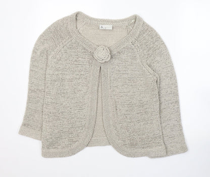 Womens UK Size 14 BHS Beige Cardigan Jumper