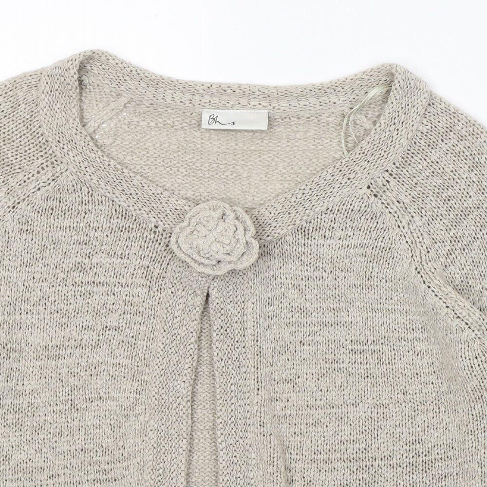 Womens UK Size 14 BHS Beige Cardigan Jumper