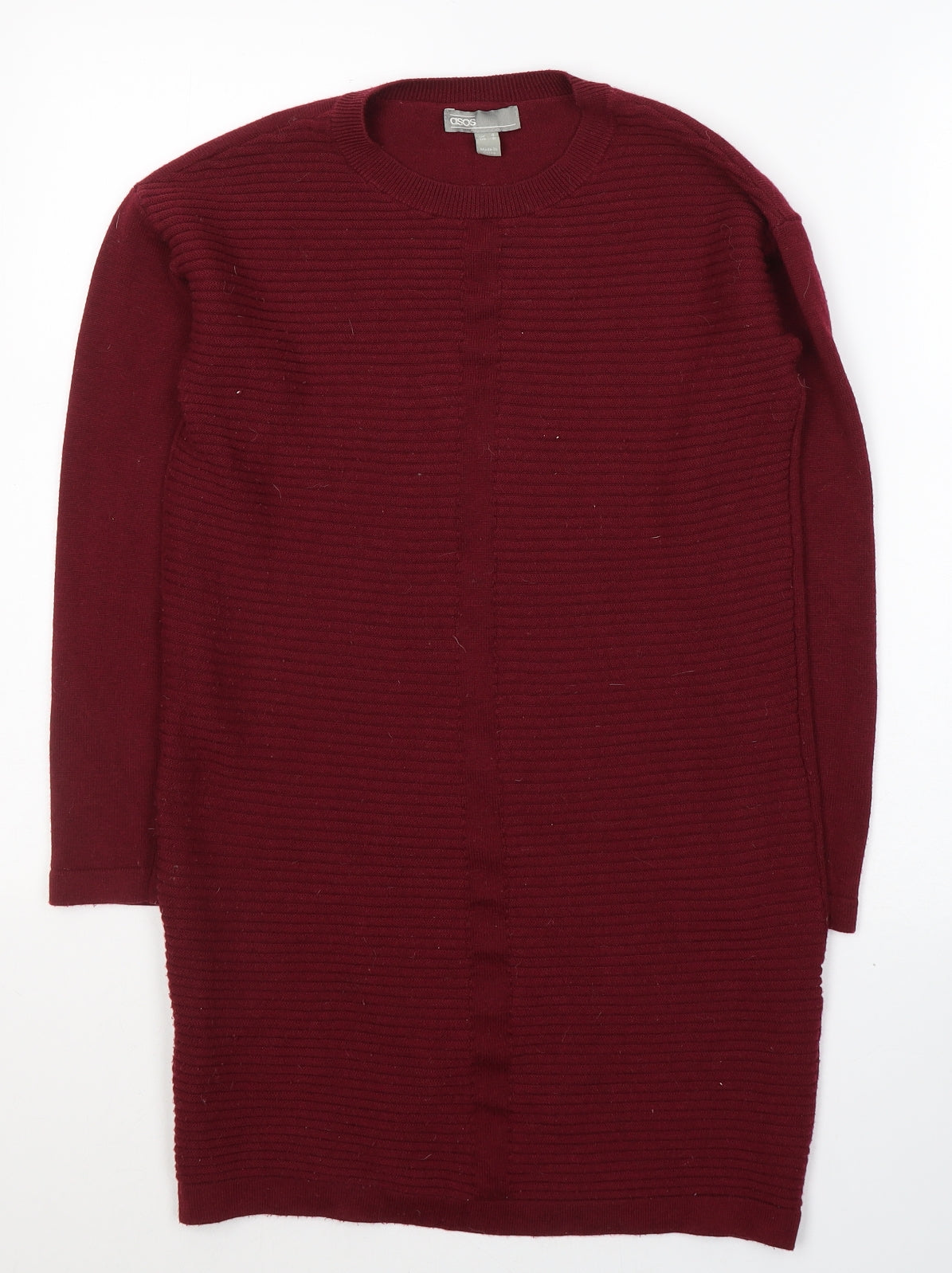 Womens UK Size 4 ASOS Red Tunic Jumper