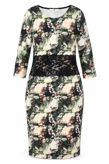 VERY  Womens Multicoloured Floral Polyester A-Line  Size 10  Round Neck Zip
