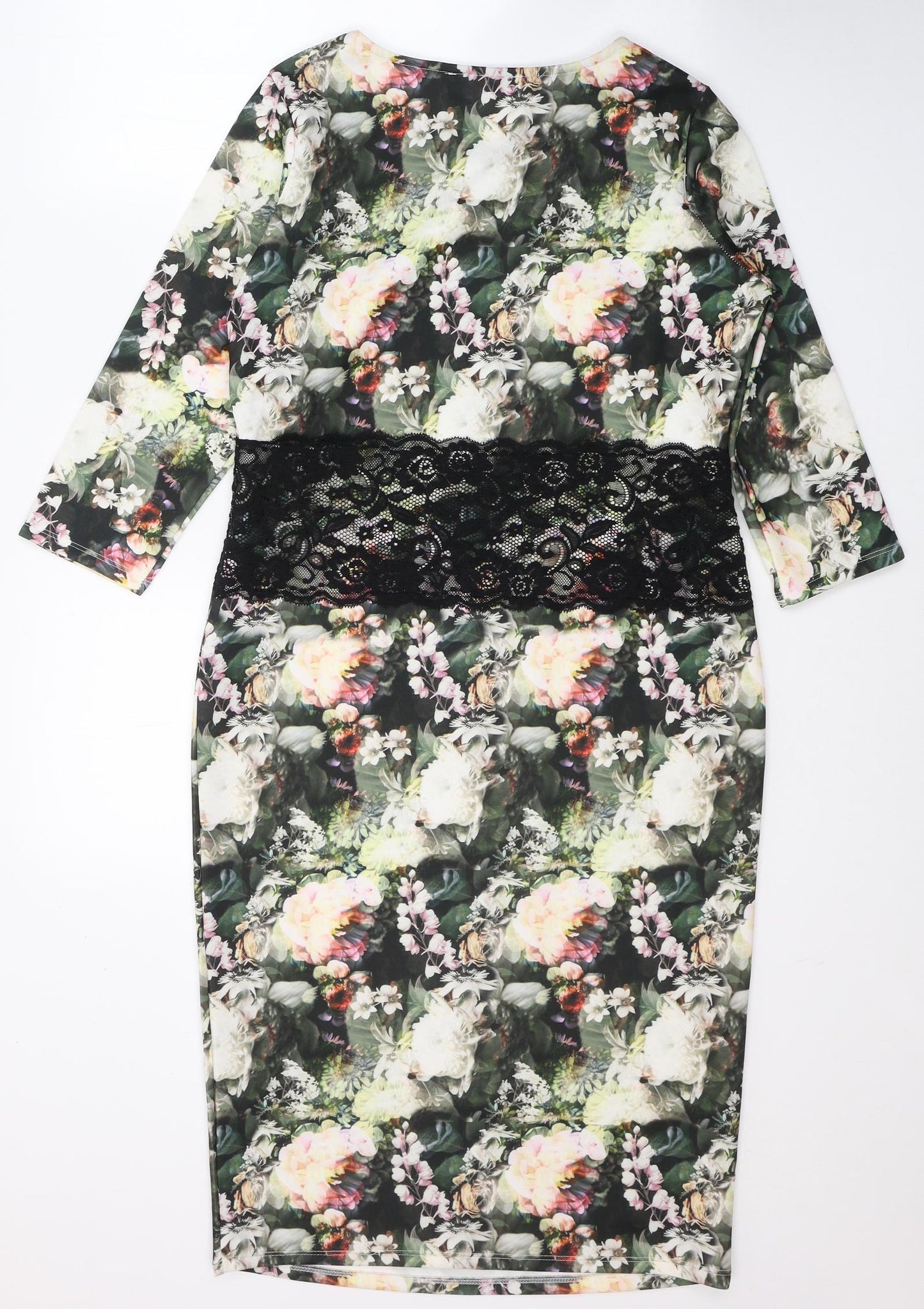 VERY  Womens Multicoloured Floral Polyester A-Line  Size 10  Round Neck Zip