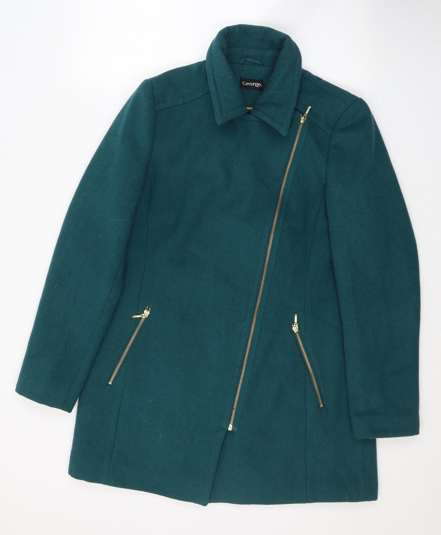 George Womens Blue   Pea Coat Coat Size 12  Zip