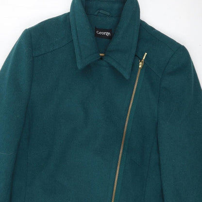 George Womens Blue   Pea Coat Coat Size 12  Zip