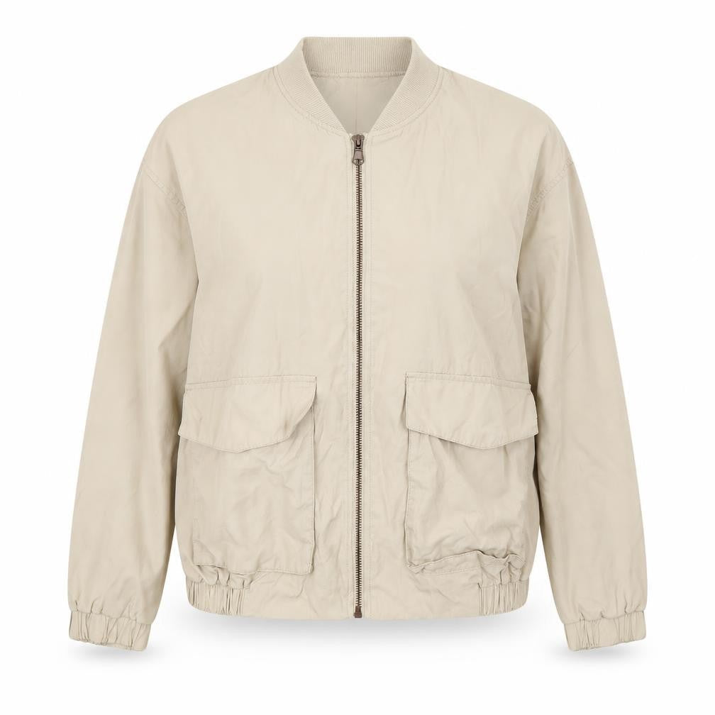 H&M Womens Beige   Jacket  Size 12  Zip - Eagle