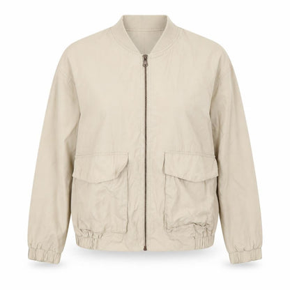 H&M Womens Beige   Jacket  Size 12  Zip - Eagle