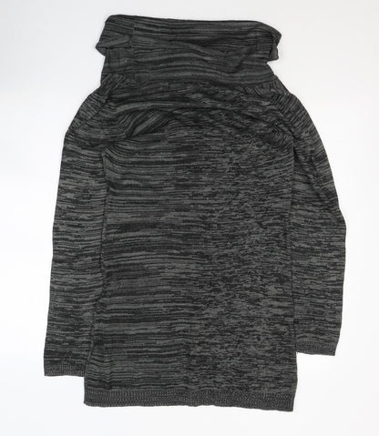 Miso Womens Grey  Acrylic Tunic Blouse Size 8 Roll Neck
