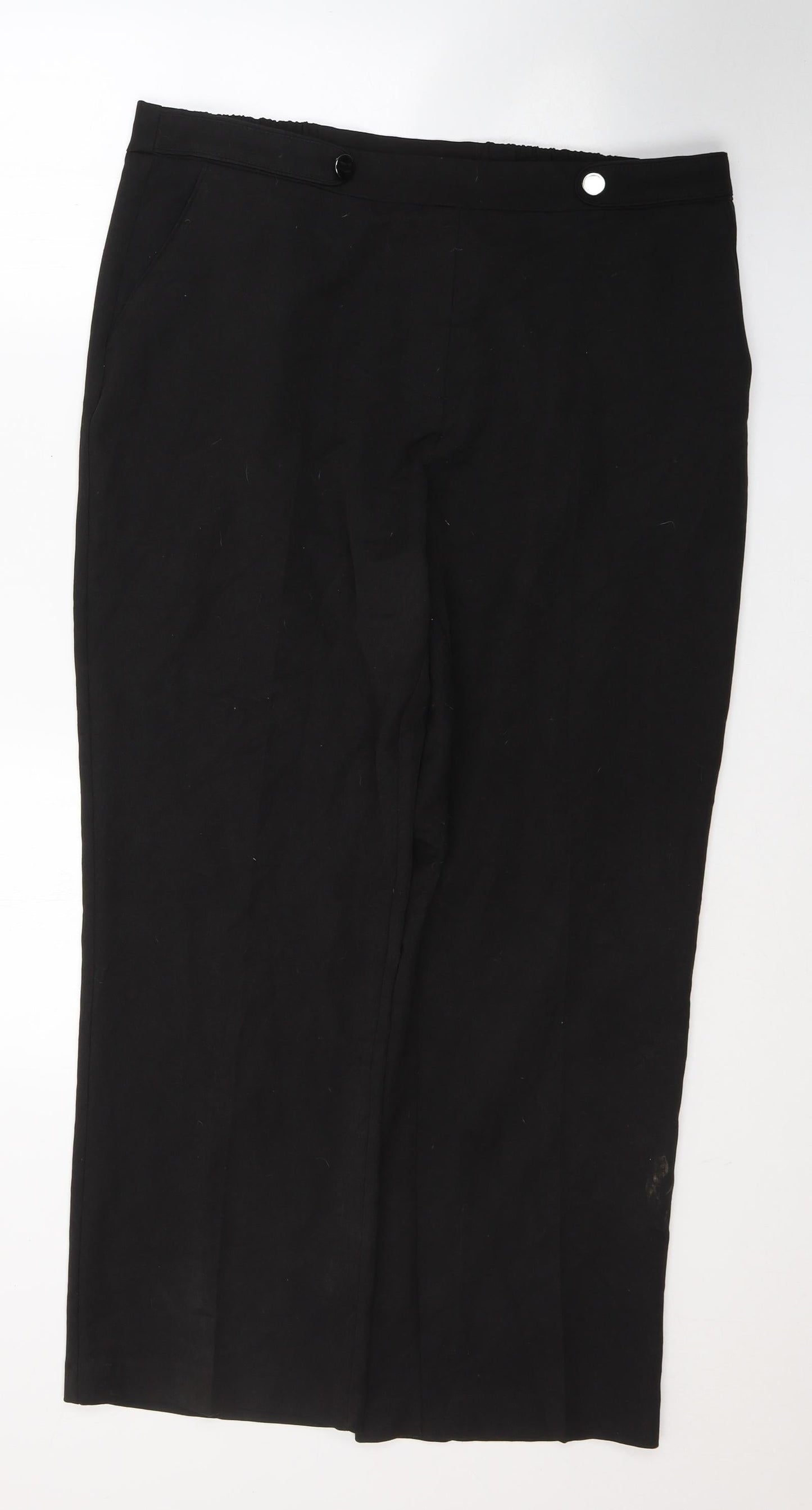 Evans Womens Black  Polyester Trousers  Size 18 L28 in Regular