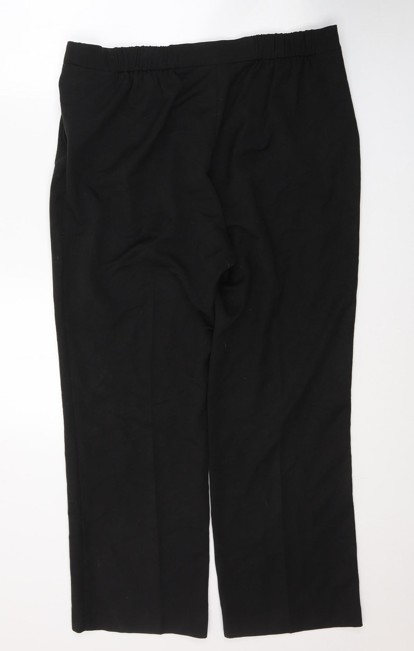 Evans Womens Black  Polyester Trousers  Size 18 L28 in Regular