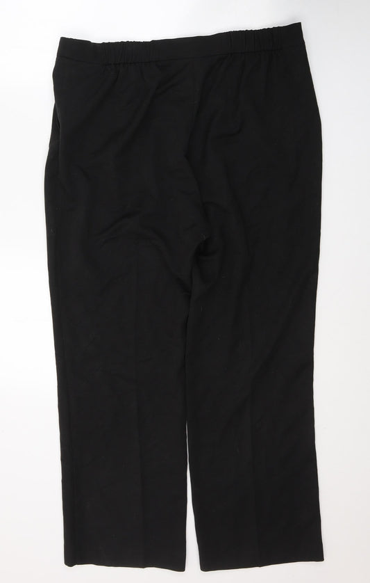 Evans Womens Black  Polyester Trousers  Size 18 L28 in Regular