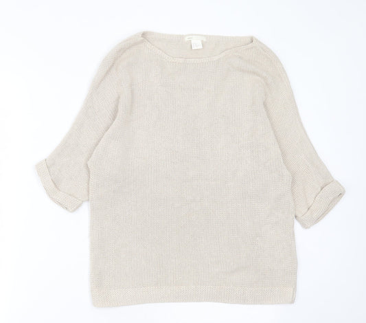 Womens UK Size XS H&M Beige Pullover Jumper