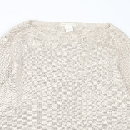 Womens UK Size XS H&M Beige Pullover Jumper