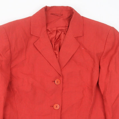 Principles Womens Red   Jacket Blazer Size 10  Button