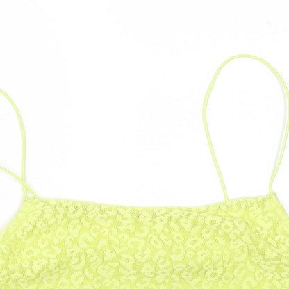 Primark Womens Green  Viscose Cropped Tank Size 6 Square Neck