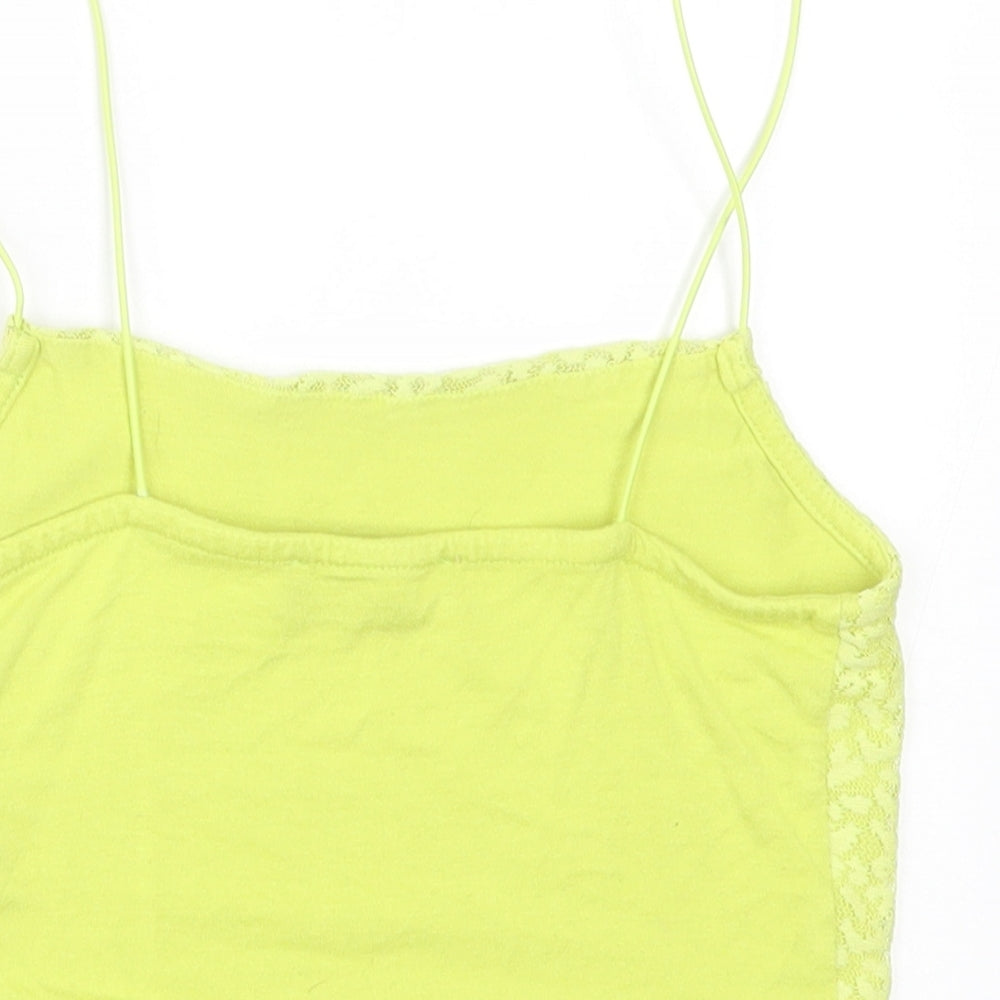 Primark Womens Green  Viscose Cropped Tank Size 6 Square Neck