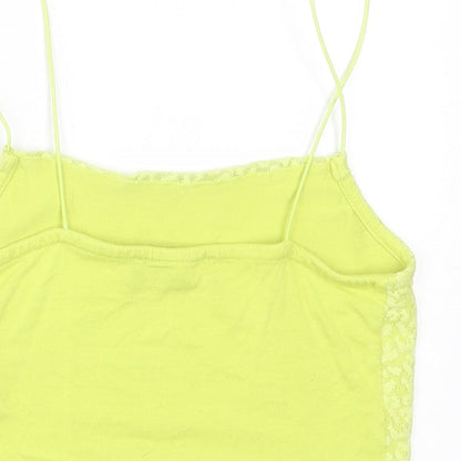 Primark Womens Green  Viscose Cropped Tank Size 6 Square Neck