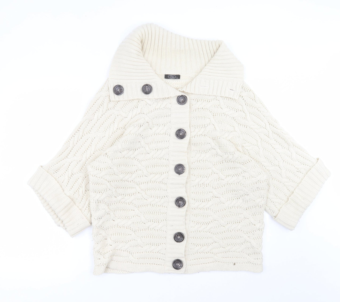 Womens UK Size M BM Beige Cardigan Jumper