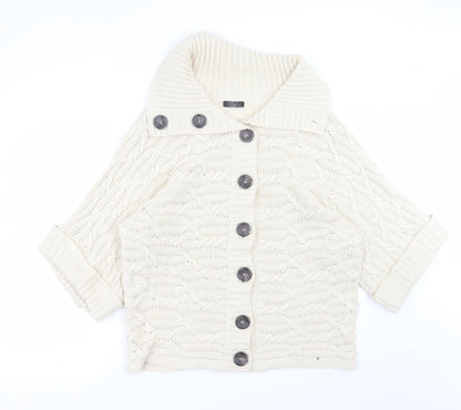 Womens UK Size M BM Beige Cardigan Jumper