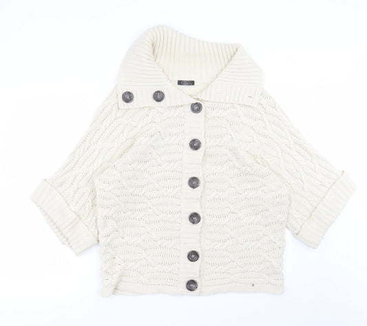 Womens UK Size M BM Beige Cardigan Jumper