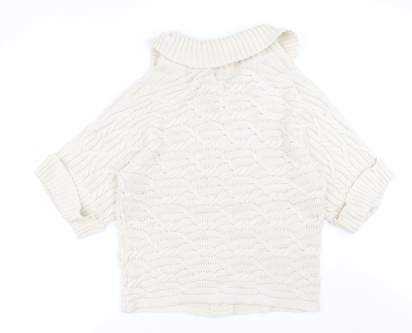 Womens UK Size M BM Beige Cardigan Jumper
