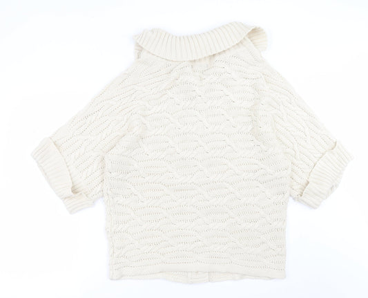 Womens UK Size M BM Beige Cardigan Jumper
