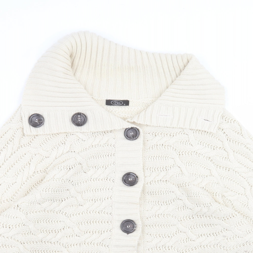 Womens UK Size M BM Beige Cardigan Jumper