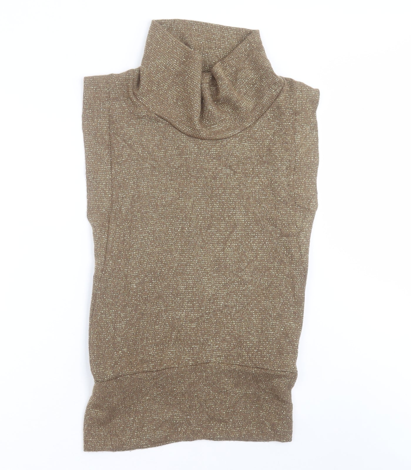 Womens UK Size One Size Preworn Gold Vest Jumper
