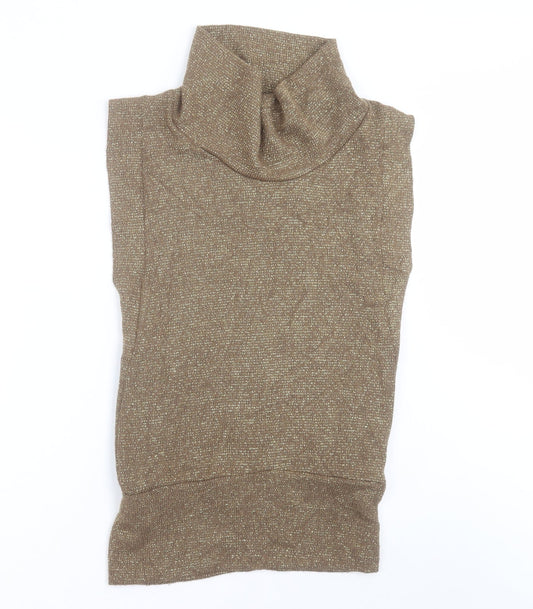 Womens UK Size One Size Preworn Gold Vest Jumper