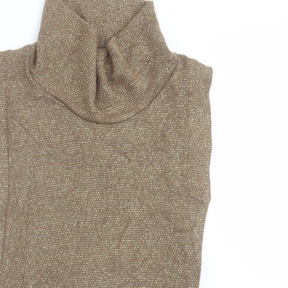 Womens UK Size One Size Preworn Gold Vest Jumper