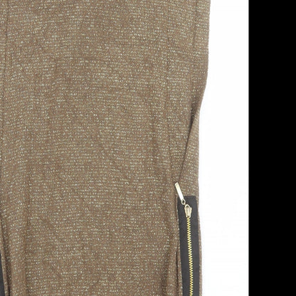 Womens UK Size One Size Preworn Gold Vest Jumper
